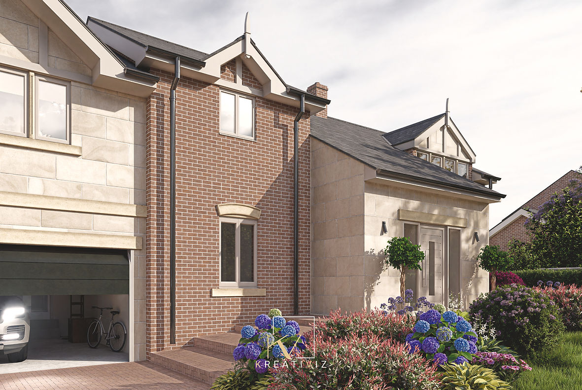 Residential Exterior CGI for a luxurious property marketing in Hawarden, Wales by KreatiViz