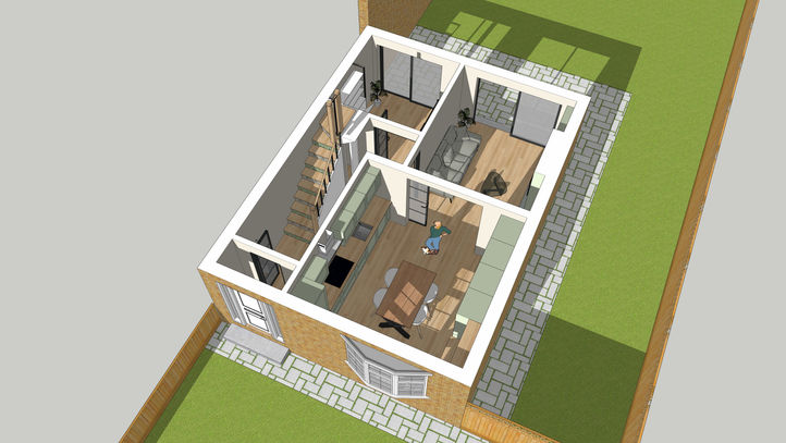 Interactive 3D floor plan of a property listing, allowing users to explore room dimensions and flow.