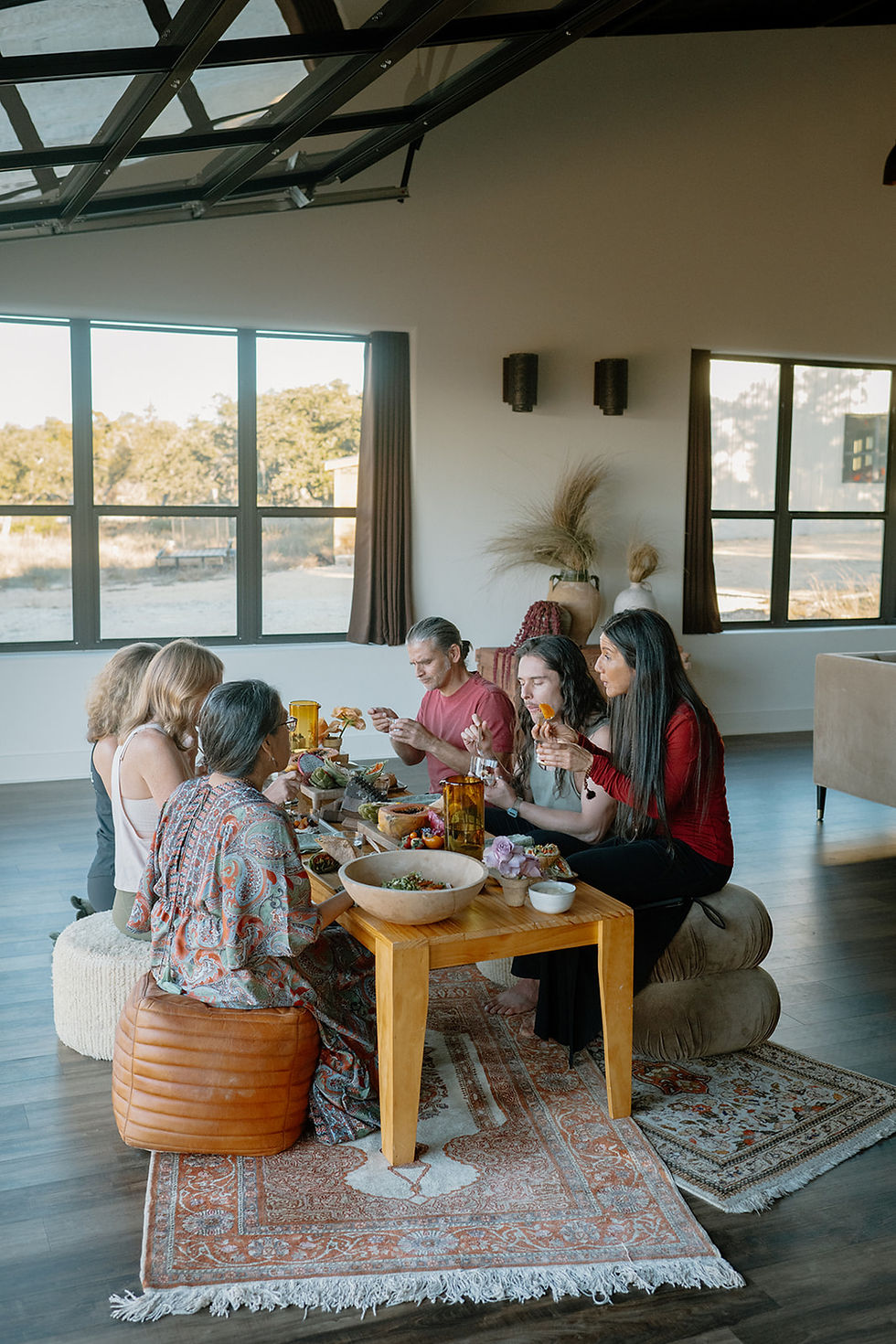 Rehearsal dinner setup at Del Sol event venue in Dripping Springs Texas