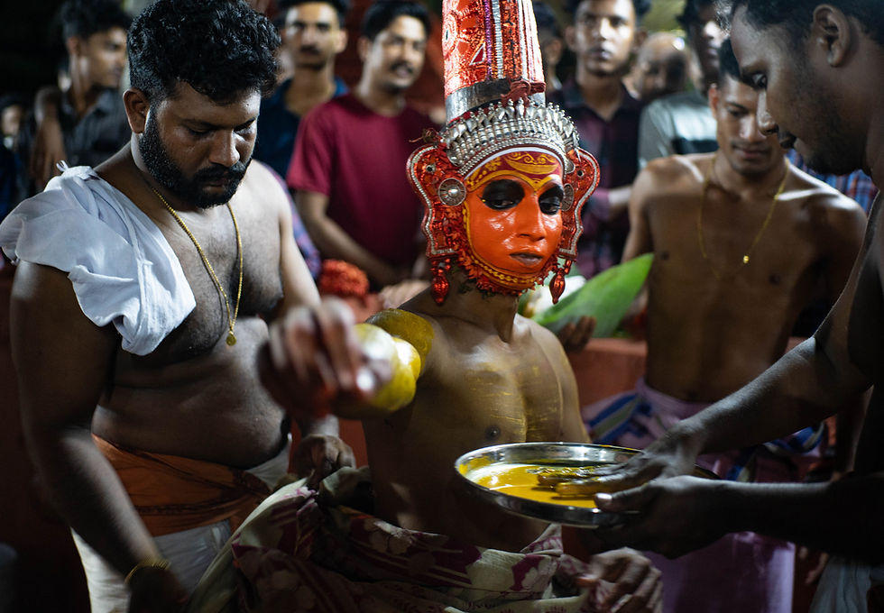 Theyyam getting ready for the ritual