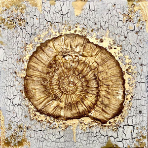 Large plaster ammonite. PLaster art. Resin art.