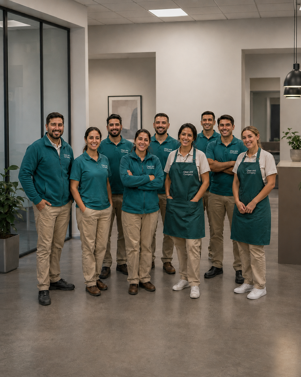Equipo de Clean & Company realizando servicios de limpieza profesional en Uruguay