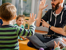 Children and Teacher in Kindergarten