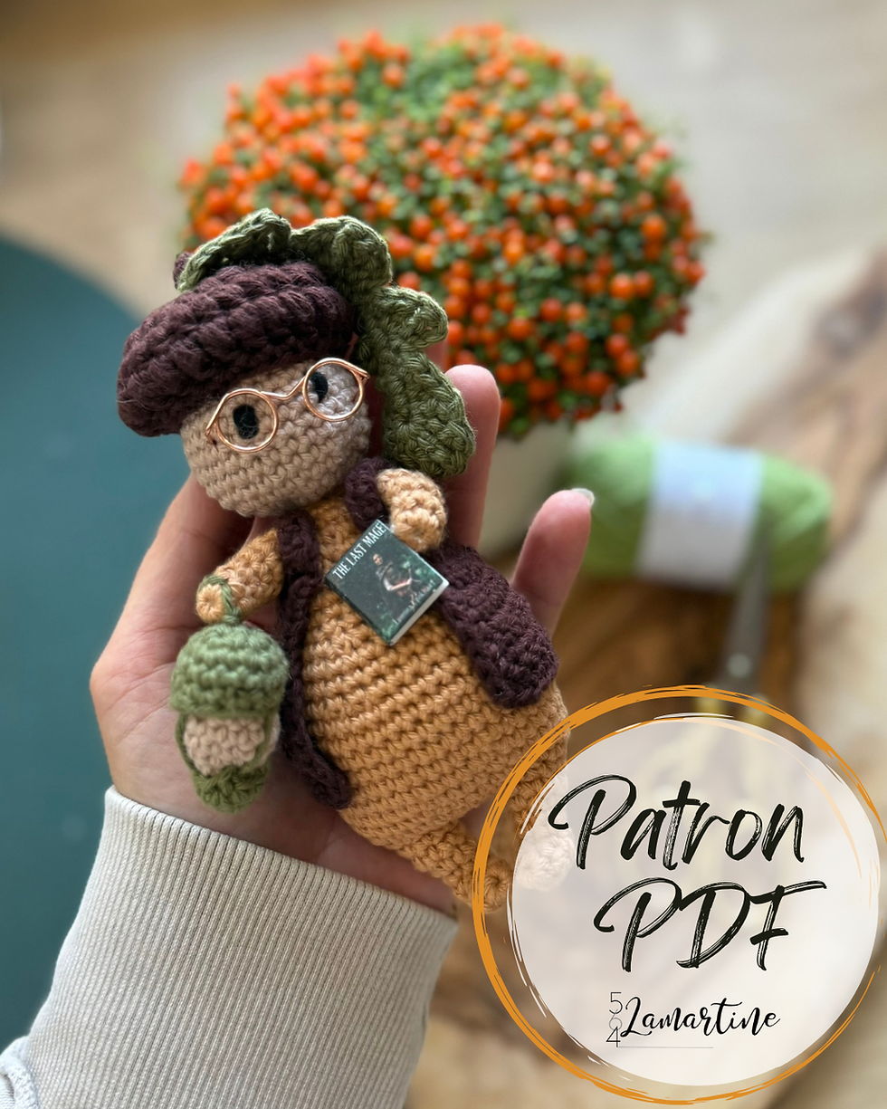 Quercus le Bonhomme Gland – patron crochet PDF 564Lamartine, amigurumi automnal de la collection Les Mimi.