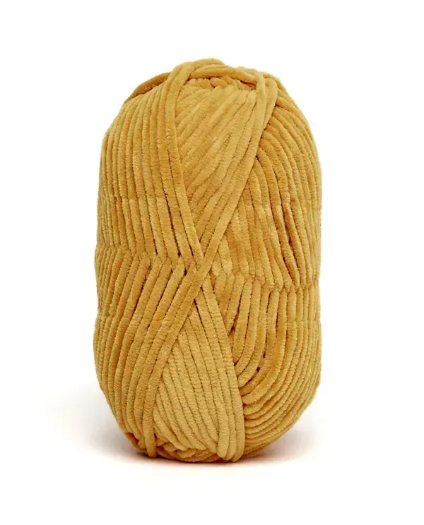 Miniature : Pelote de fil chenille Pingo moutarde – vue droite