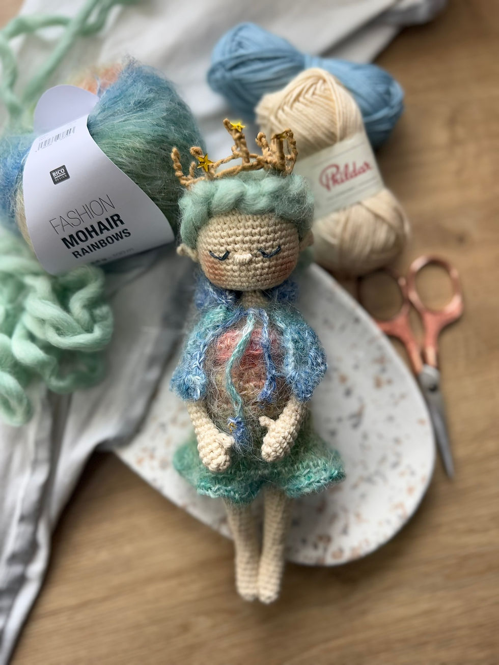 Miniature : Kit crochet – Elfe ALISSANDRE (cheveux vert) - 564Lamartine