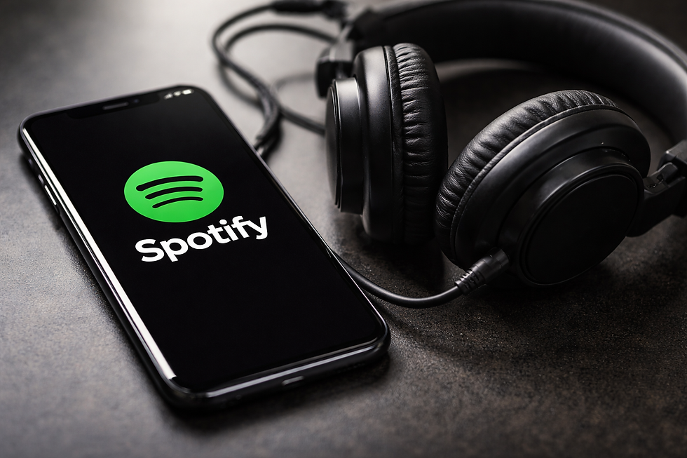 Een telefoon met Spotify