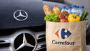 Mercedes en boodschappen van Carrefour