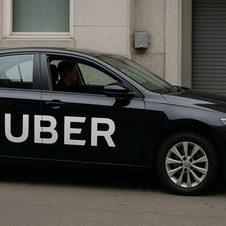 een auto met uber erop