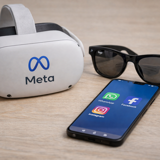 Metaverse bril, telefoon en zonnebril
