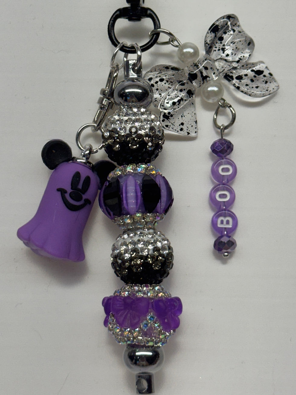 Thumbnail: Mickey Ghost Beaded Boo Keychain or Bag Charm
