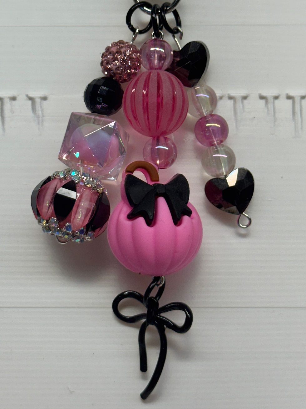 Thumbnail: Pumpkin Beaded Keychain or Bag Charm