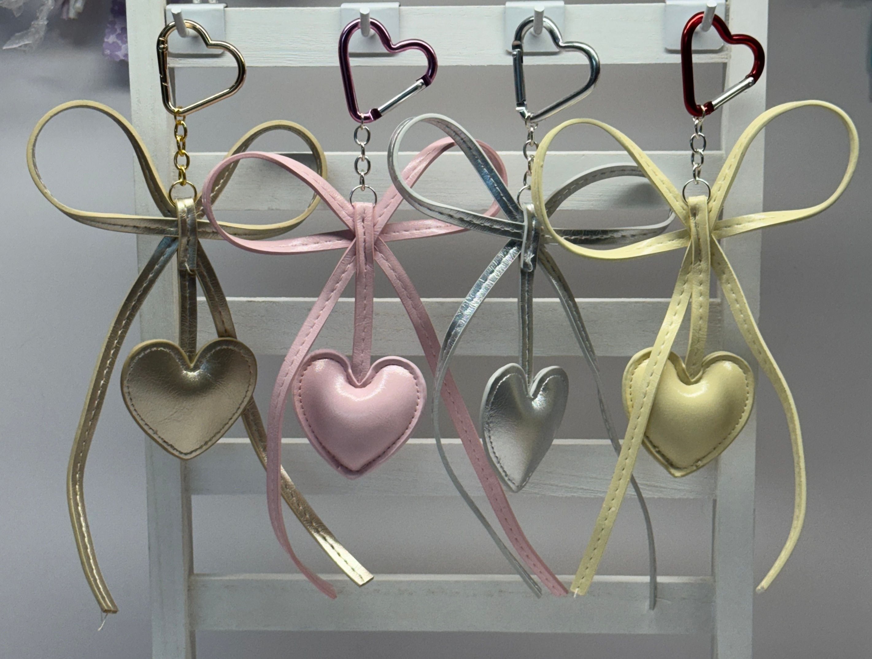 Leather Heart Keychain or Purse/Bag Charm
