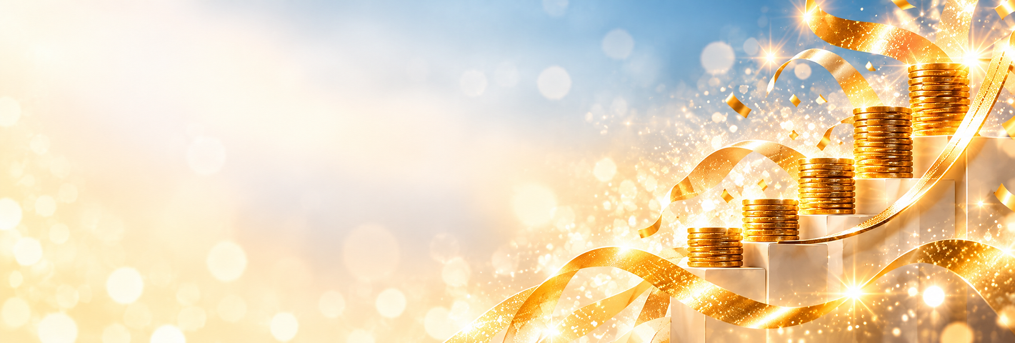 Ascending Gold Coins with Celebration Ribbons.png