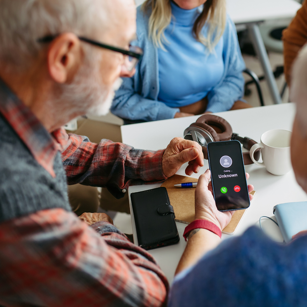 Elderly getting a call from an unknown number