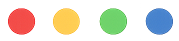 Four colored circles in red, yellow, green, and blue.