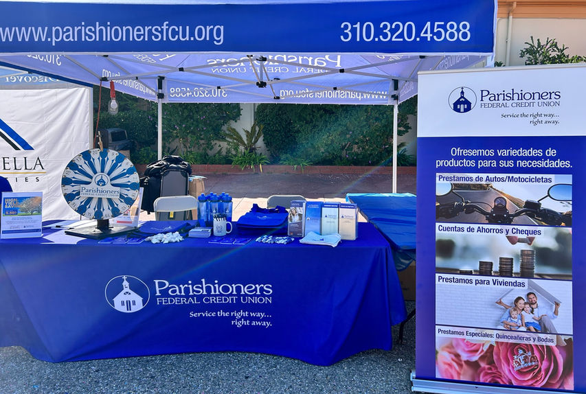 Parishioners Federal Credit Union community event booth