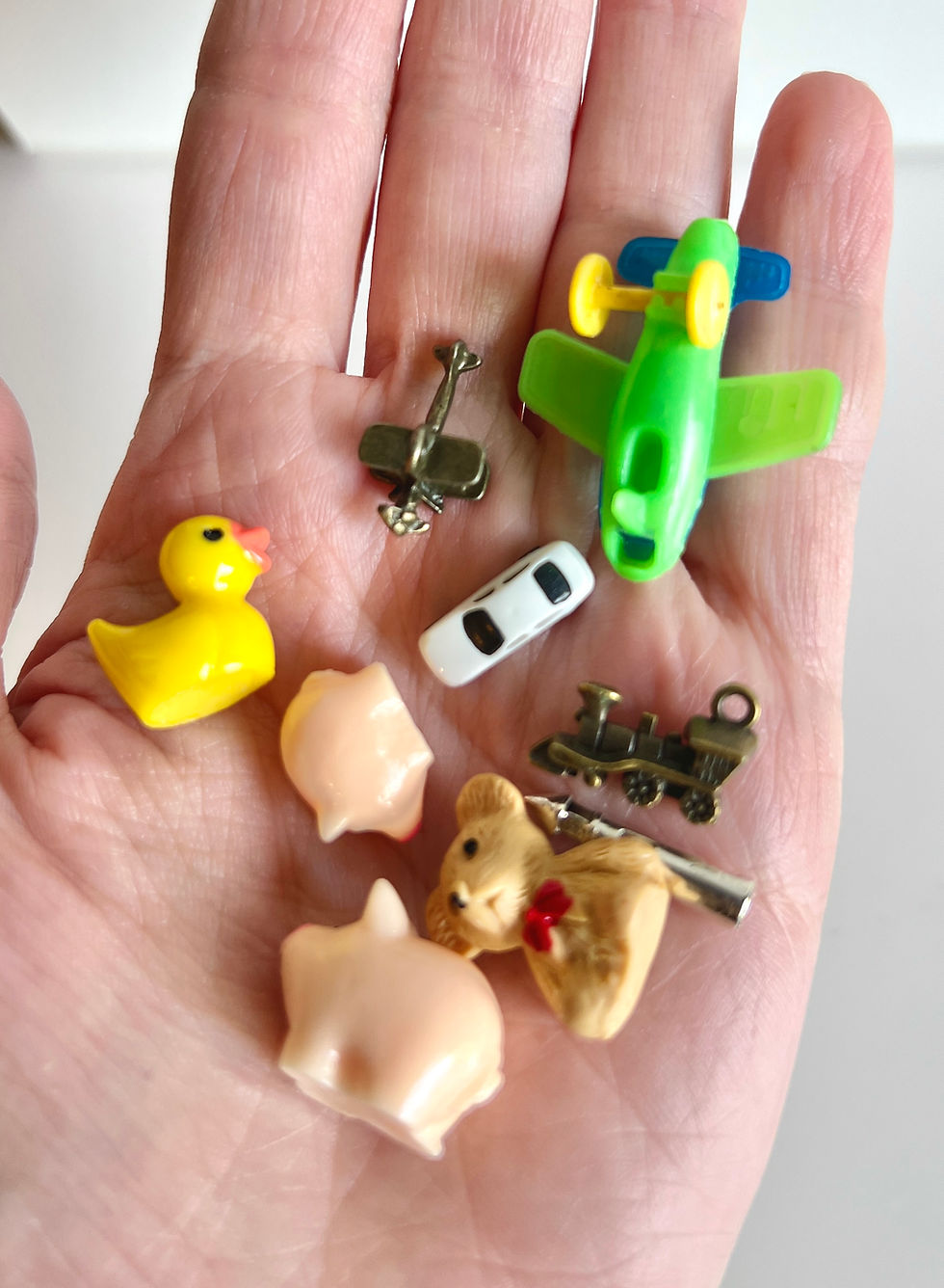 Thumbnail: Playroom Toy Set - Dollhouse Miniatures 11-Piece Set With Planes Train Teddy