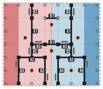 exemple de carte compétitive, avec symétrie axiale