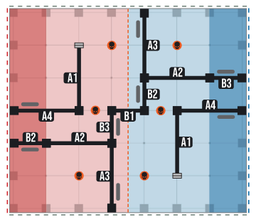 exemple de carte compétitive, avec symétrie centrale