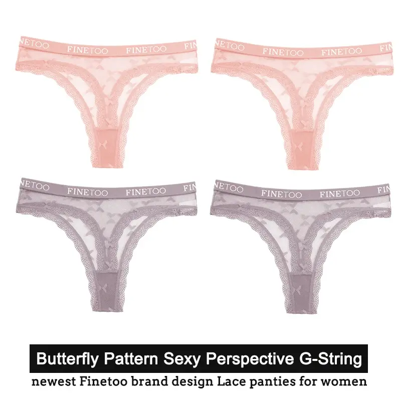 Miniatura: 4pcs/Set Sexy Lace Women Panties G-String Underwear Intimates
