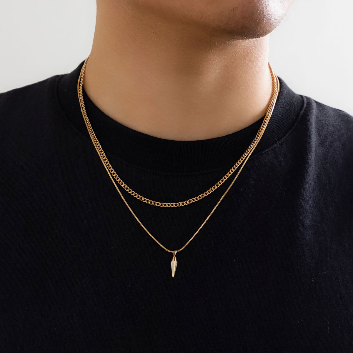 corrente de aço inoxidável metal rebite, pingente fino