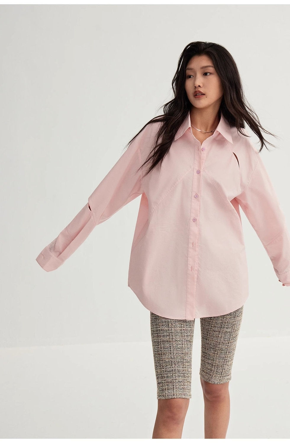Thumbnail: Tencel Jacquard Striped Long-Sleeved Shirt Jacket Women's Loose Top