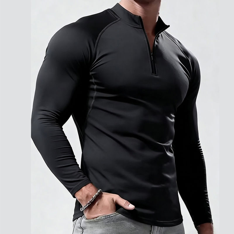 Camiseta de Manga Longa Masculina, Roupas de Compressão para Esportes