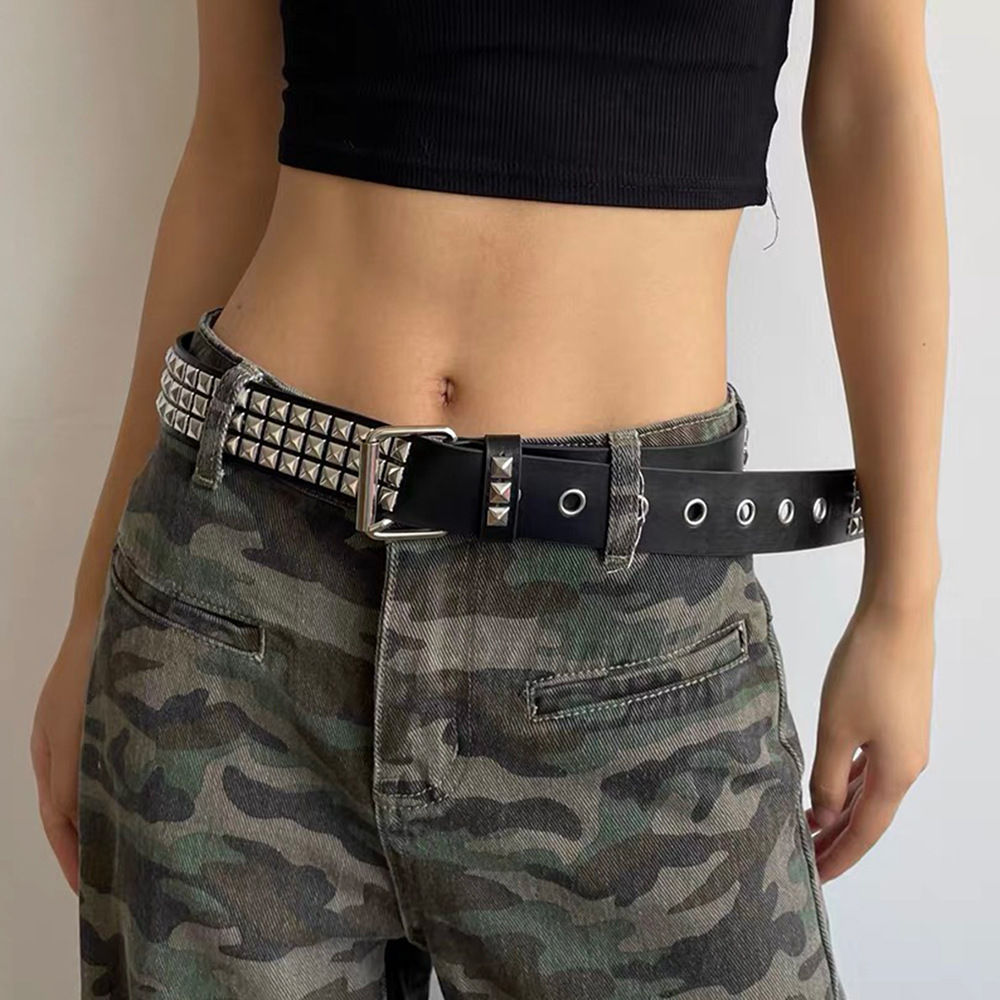 Cinto pirâmide de metal para homens e mulheres