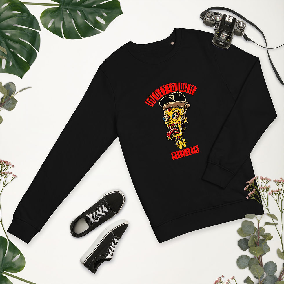 섬네일: Mo Pizza Unisex Organic Sweatshirt