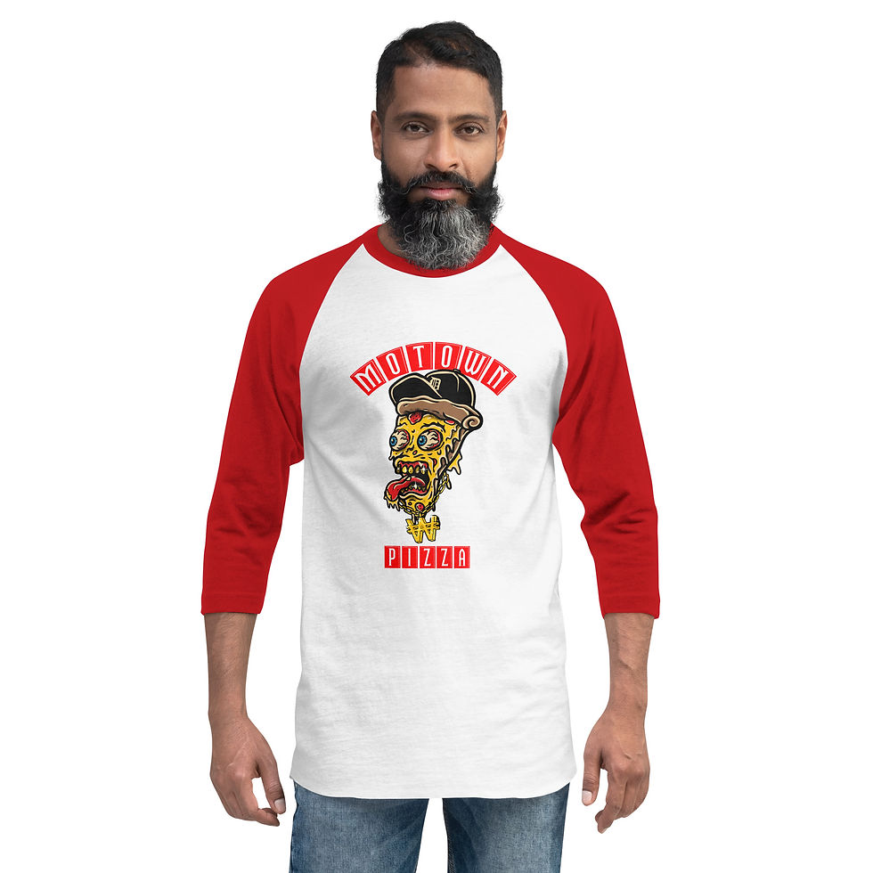 Thumbnail: Mo Pizza 3/4 Sleeve Baseball Shirt