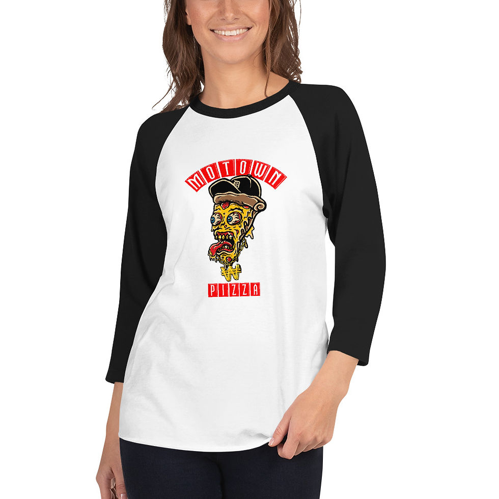 Thumbnail: Mo Pizza 3/4 Sleeve Baseball Shirt