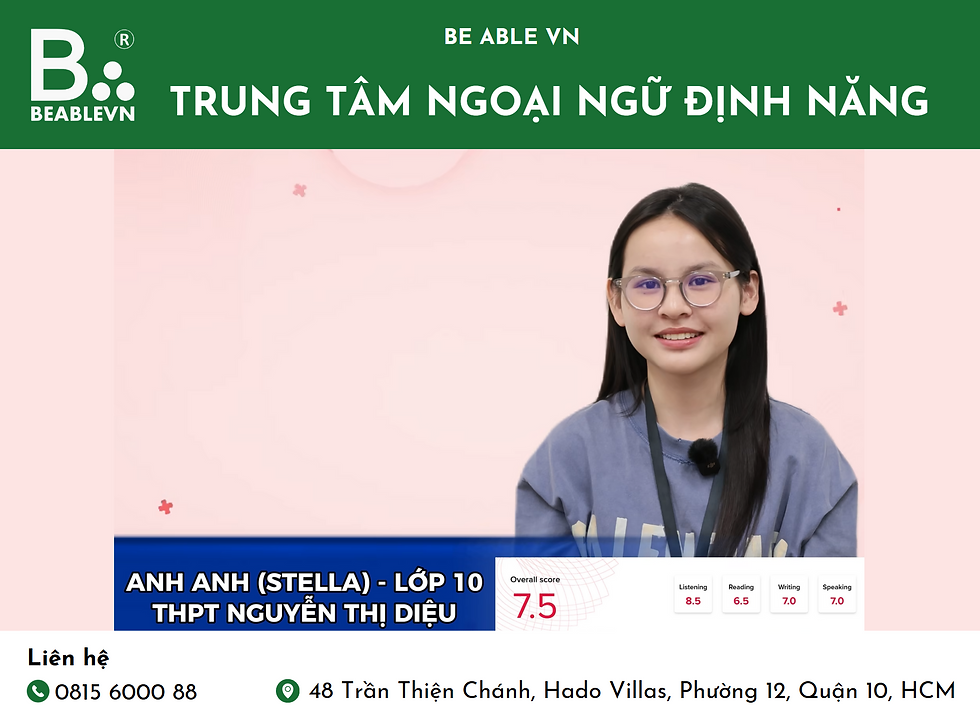 VƯỢT QUA NỖI SỢ HÃI, CHINH PHỤC IELTS 7.5