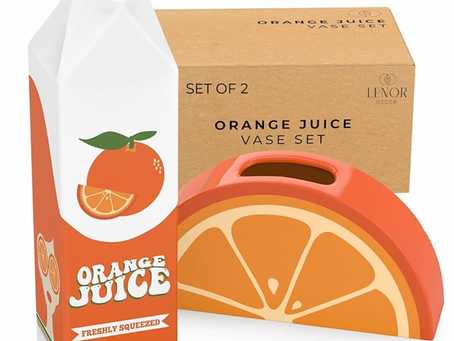 Sipping Nostalgia: Retro Orange Juice Vase Adds a Splash of Fun to Your Décor!