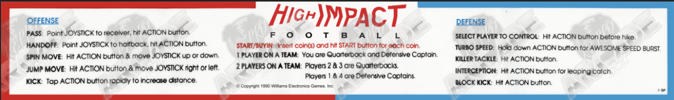 High Impact  - Instruction Sticker