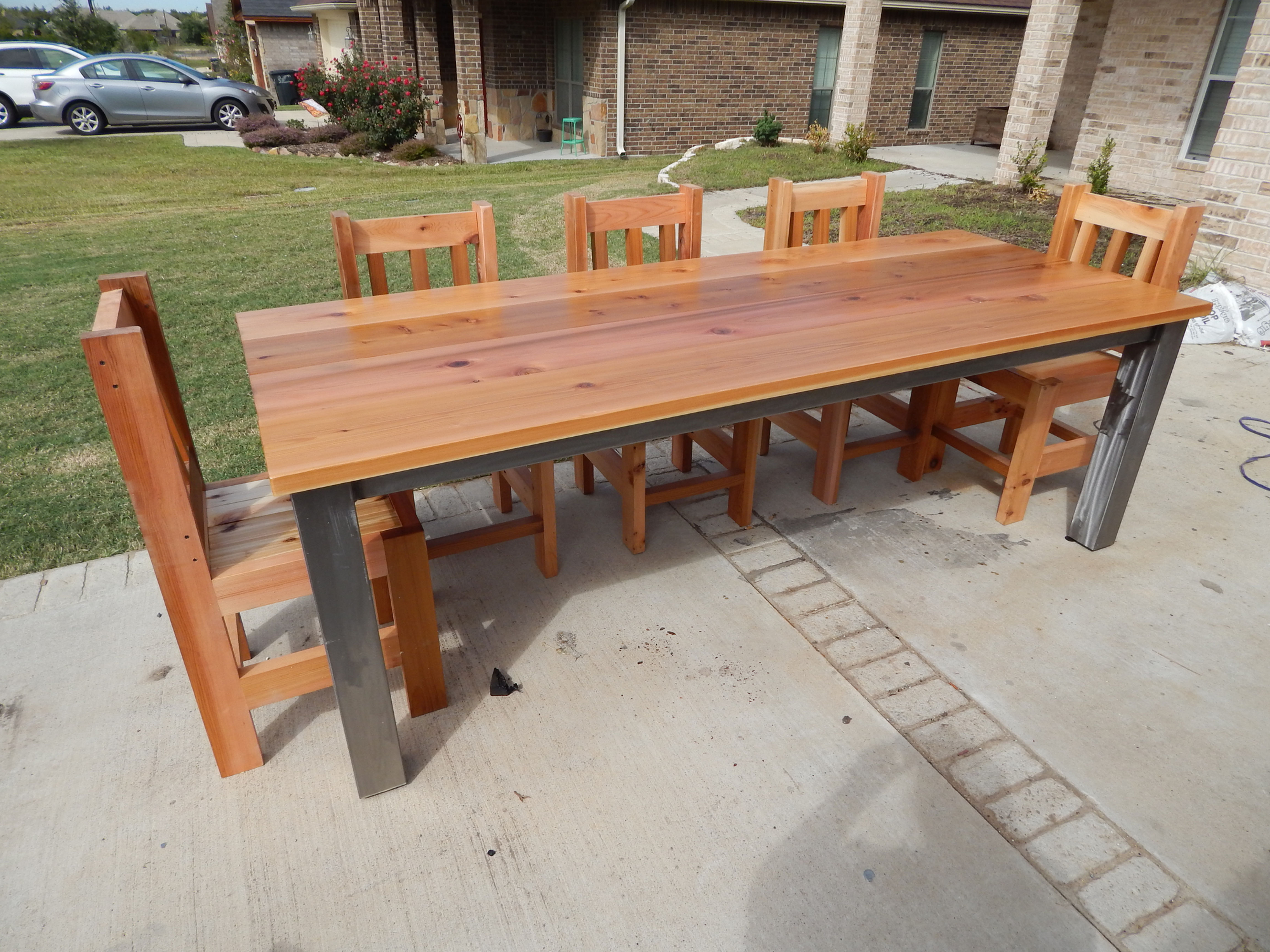 4 Leg Metal & Wood Table