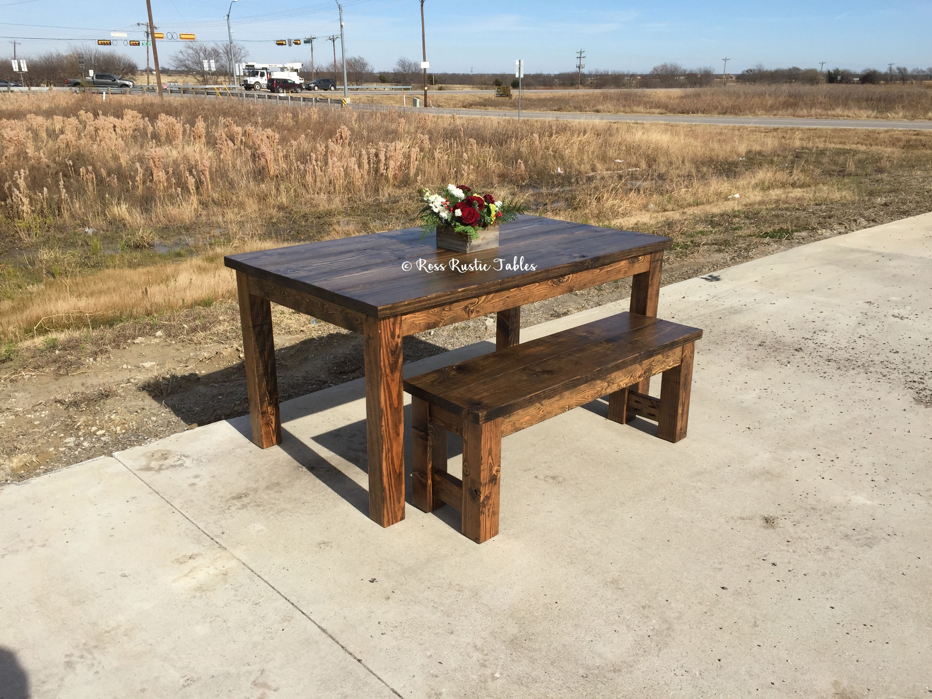 Simple Farmhouse Table & Bench