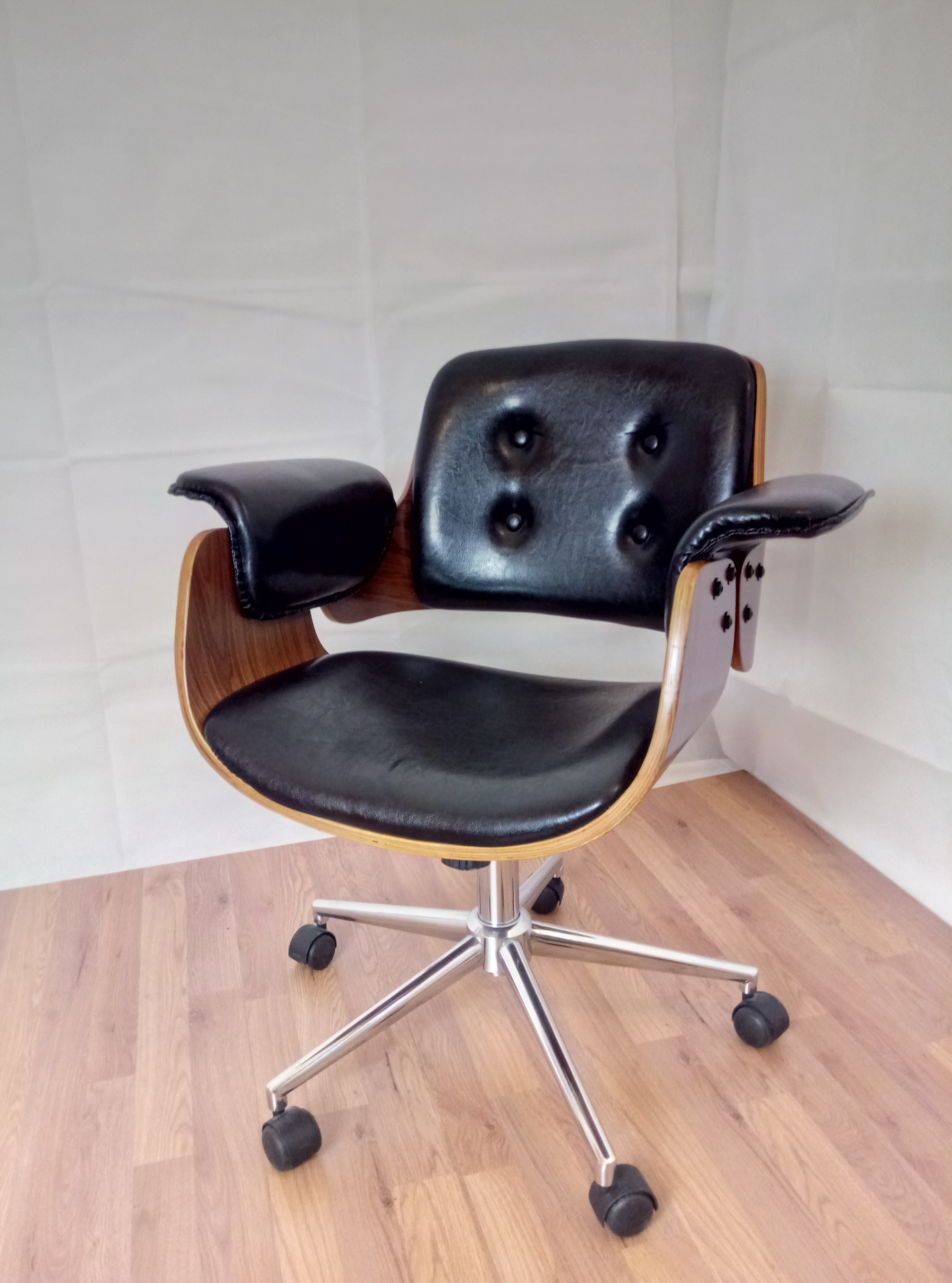 Eames style real leather desk chair