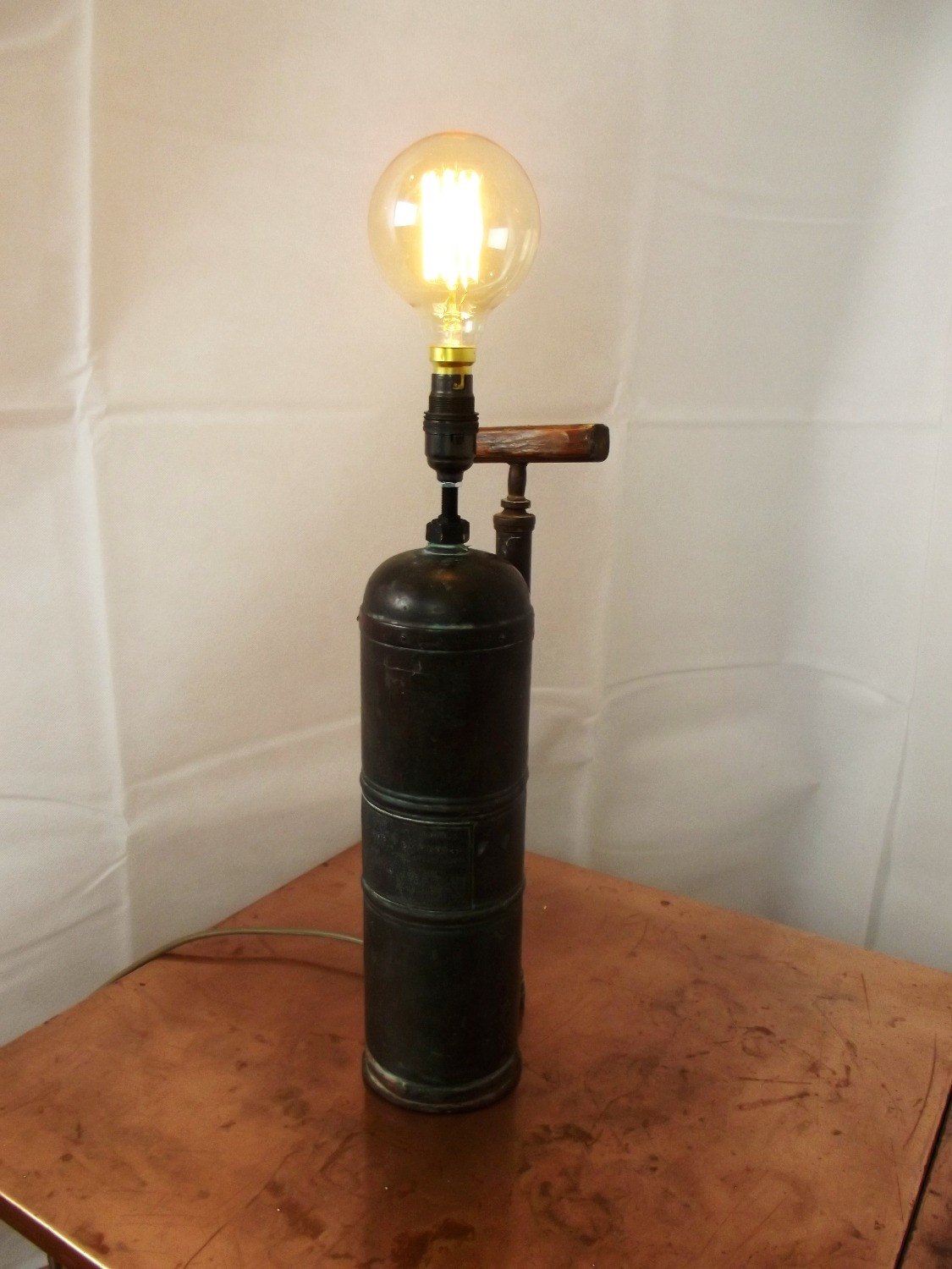 Vintage French Fire Extinguisher Lamp