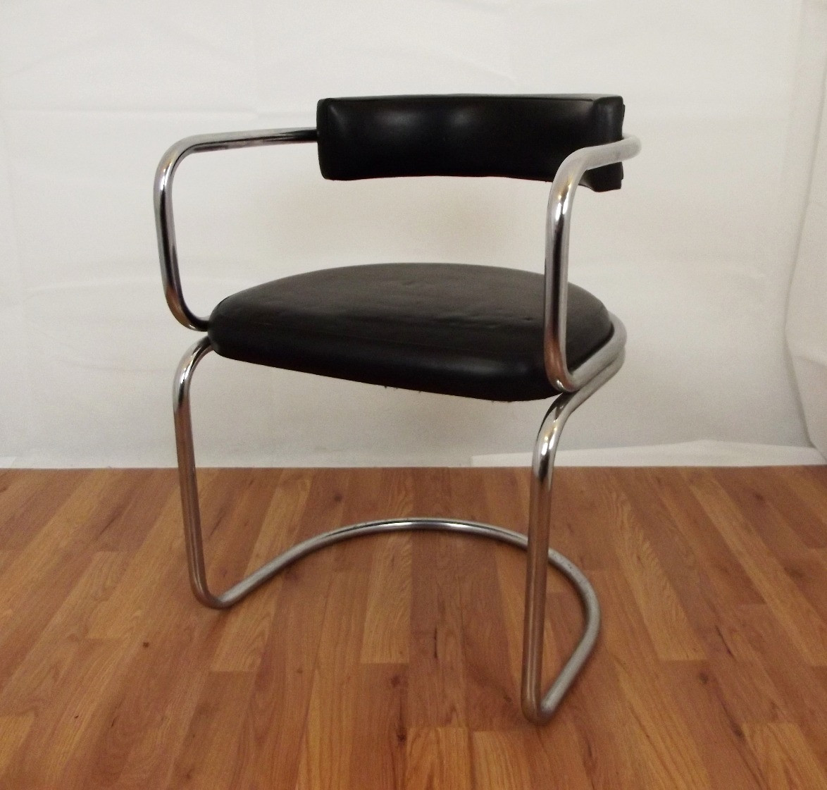 Faux Leather Chrome Framed Chair