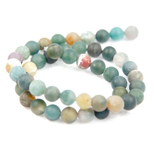 Pikkukuva: Indian Agate Matte Round Beads Strand