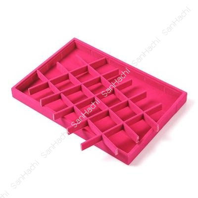 Pikkukuva: 24 Cells Jewelry Display Velvet Tray- Red