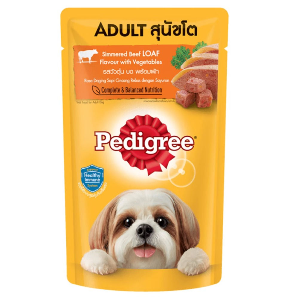 Pedigree Pouch Simmered Beef Loaf Flavour with Vegetables | 130g Adult