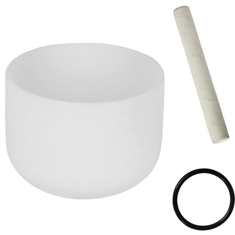 Thumbnail: Frosted Crystal Singing Bowl w/ O-ring and Rubber Mallet (10' x 8')