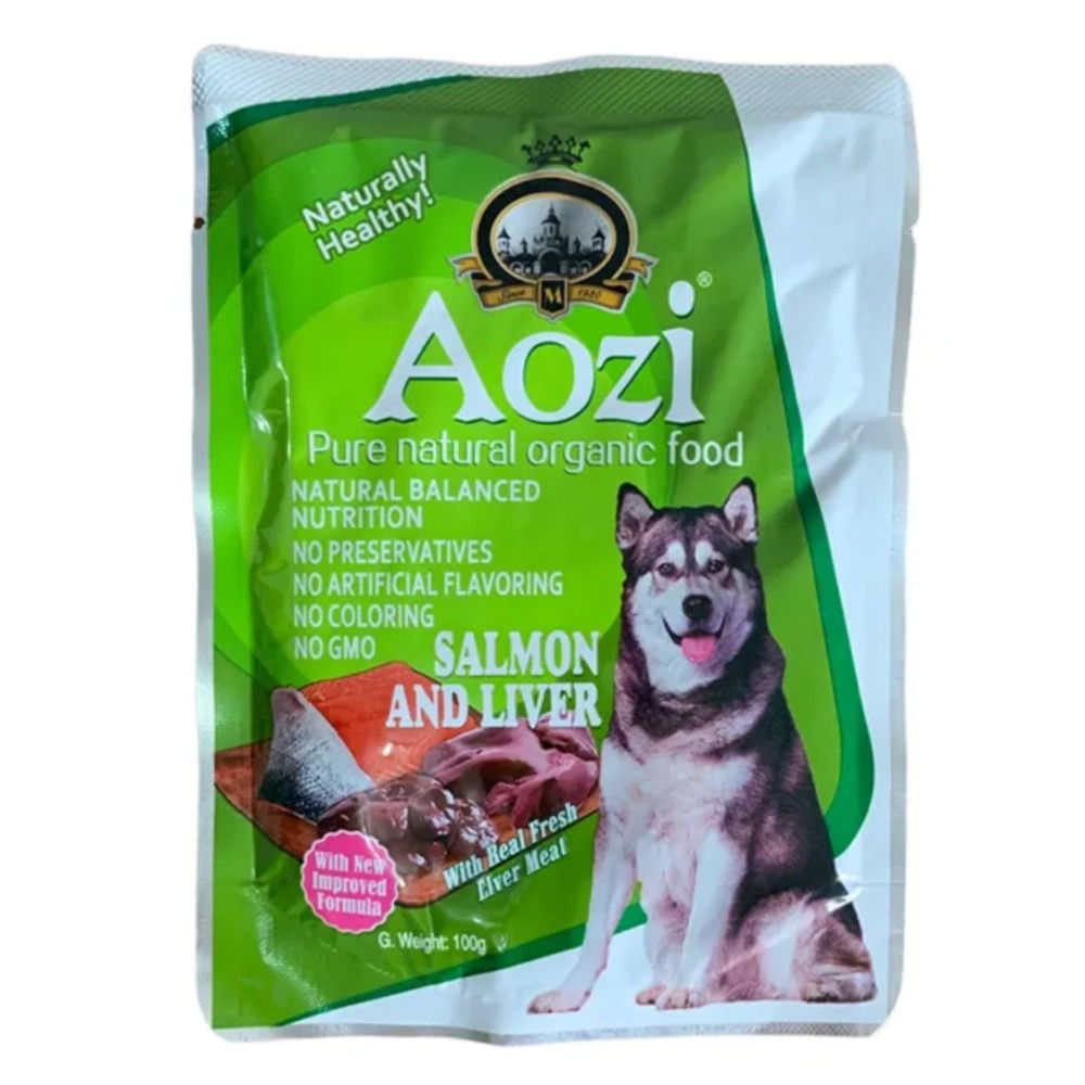 Aozi Wet Dog Food Pouch Salmon & Liver All Stages | 100g