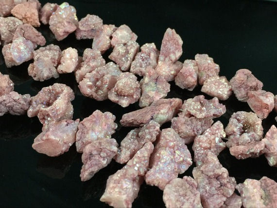 サムネイル： Druzy Peach Fluky Agate Beads Strand