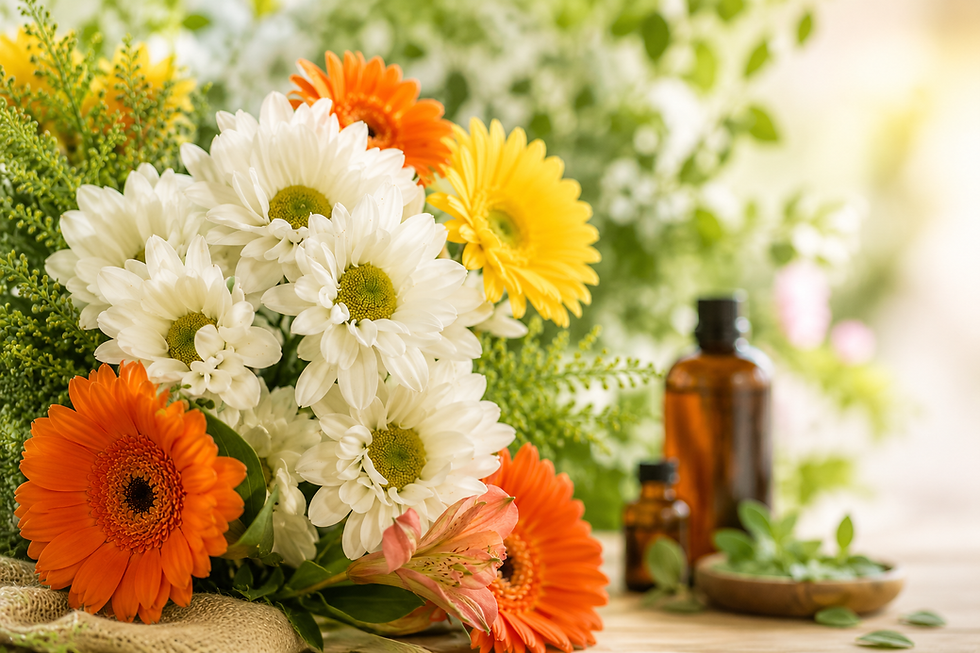 Blüten und Pflanzen als Sinnbild für Duftkommunikation.