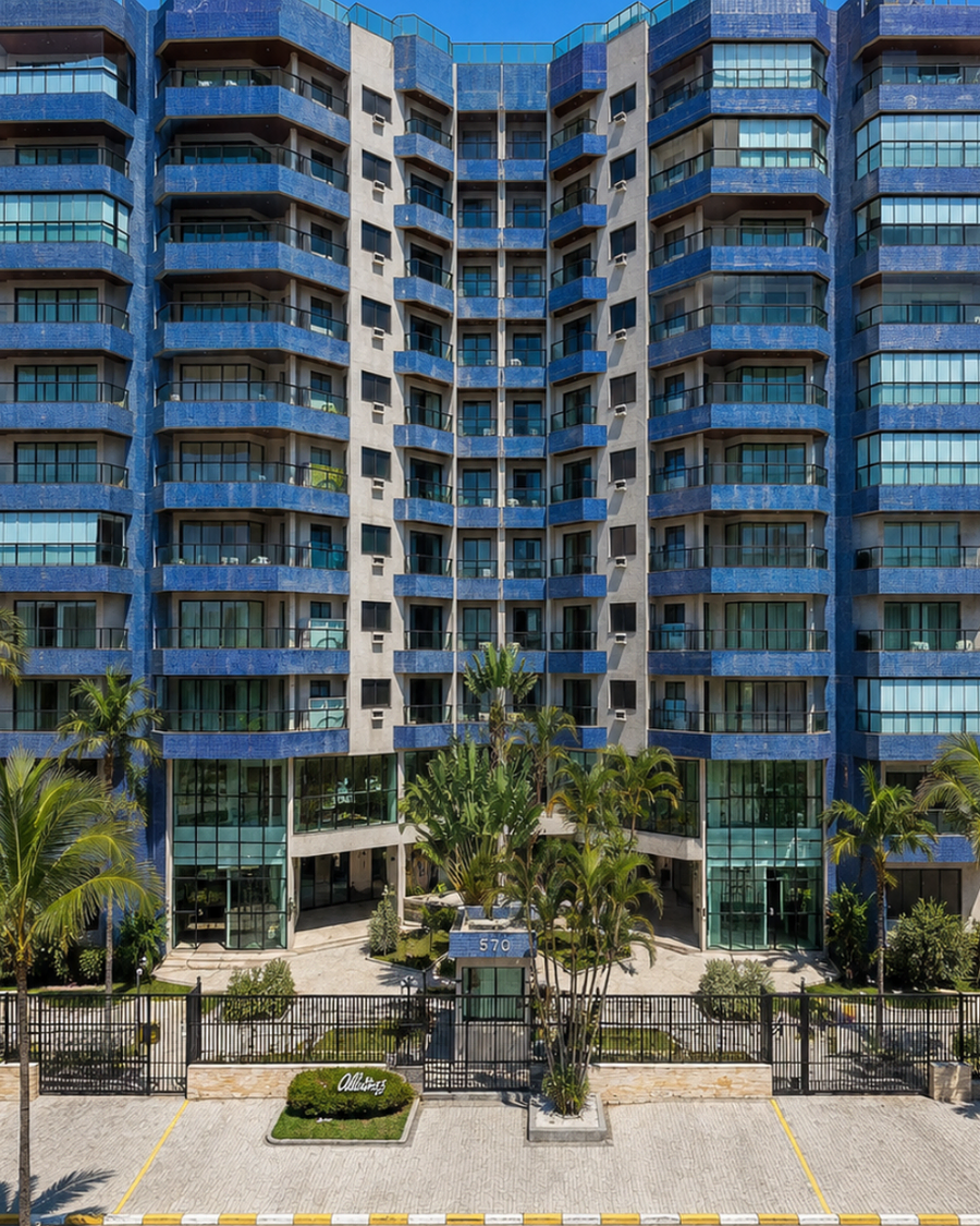 Fachada do Edifício Albatroz, Módulo 03, Riviera de São Lourenço, Bertioga