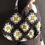 Thumbnail: Granny Square Crochet Bag - Black Grey & Green