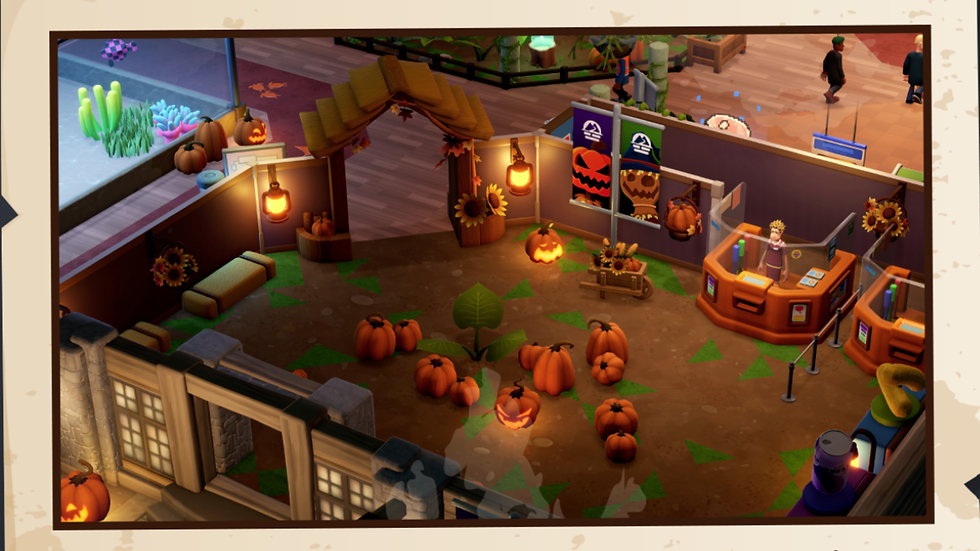 Two Point Museum Game Capture featuring Halloween event themes